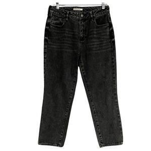Pacsun MOM Jeans Women’s 28 Black Faded Wash Cotton Denim High Rise Cropped